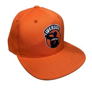 Iverson Company Hat Cap Snap Back Orange Basketball Logo Streetwear Mens Yupoong